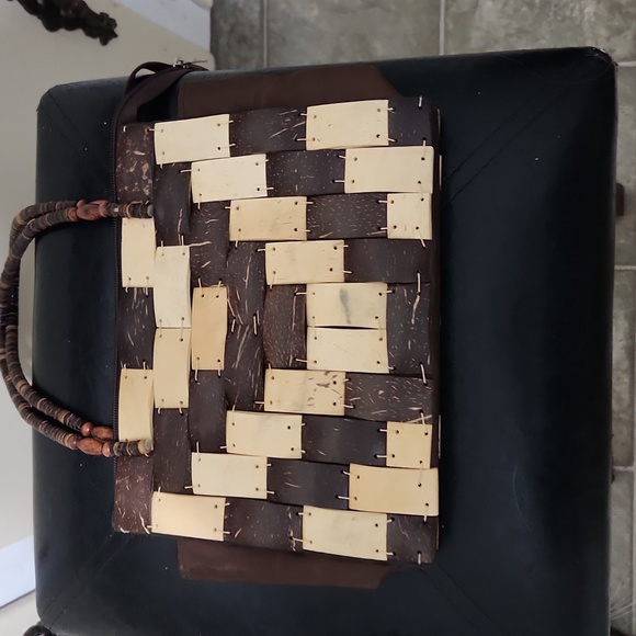 Vintage coconut shell handbag - Picture 2 of 7